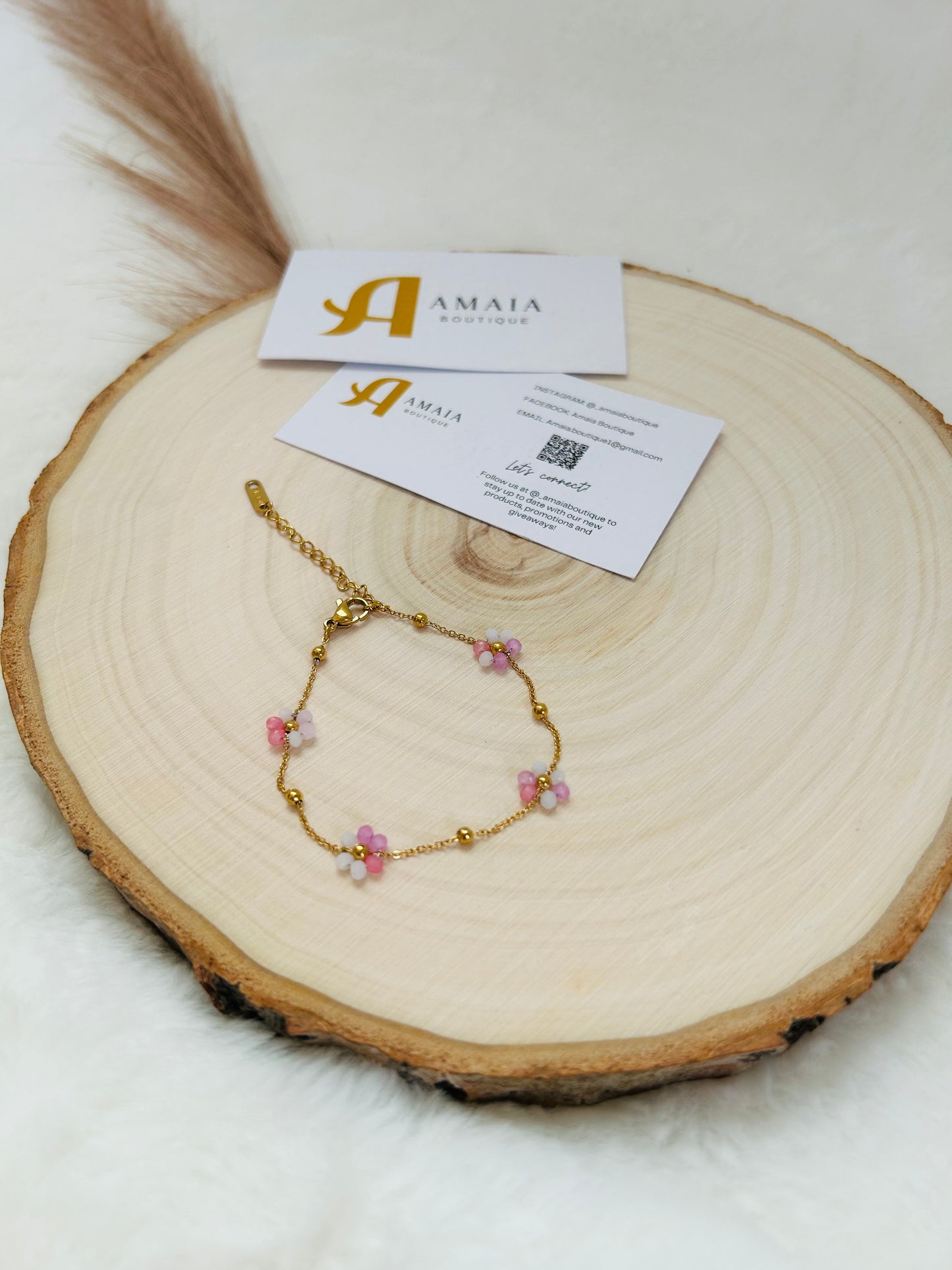 Pink blossom bracelets