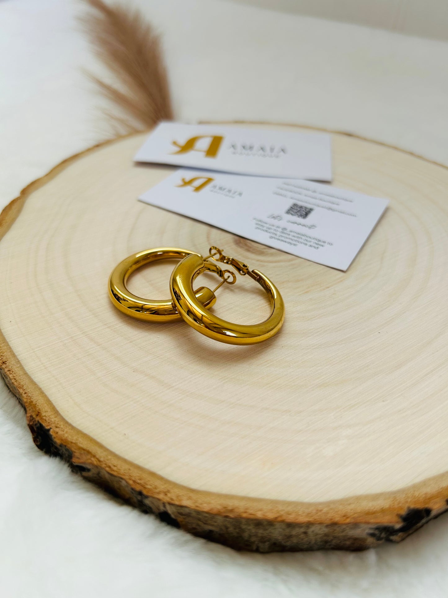 Gold moon earrings