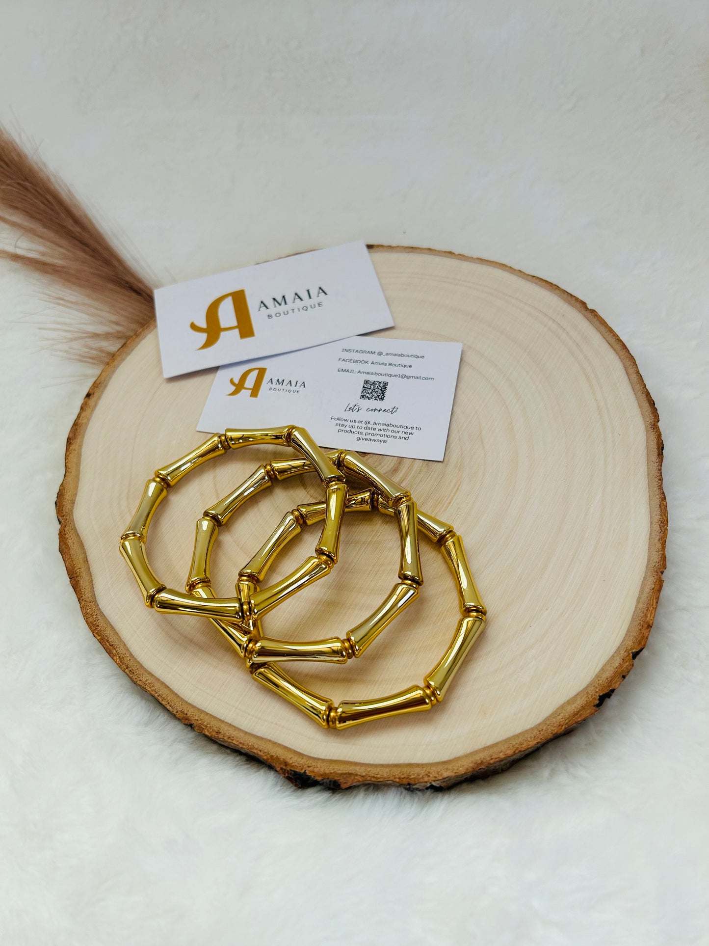 Bamboo gold bracelets