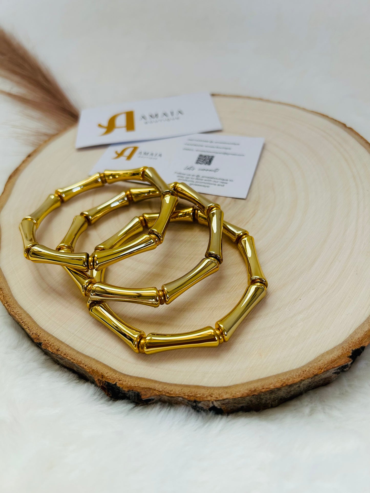 Bamboo gold bracelets