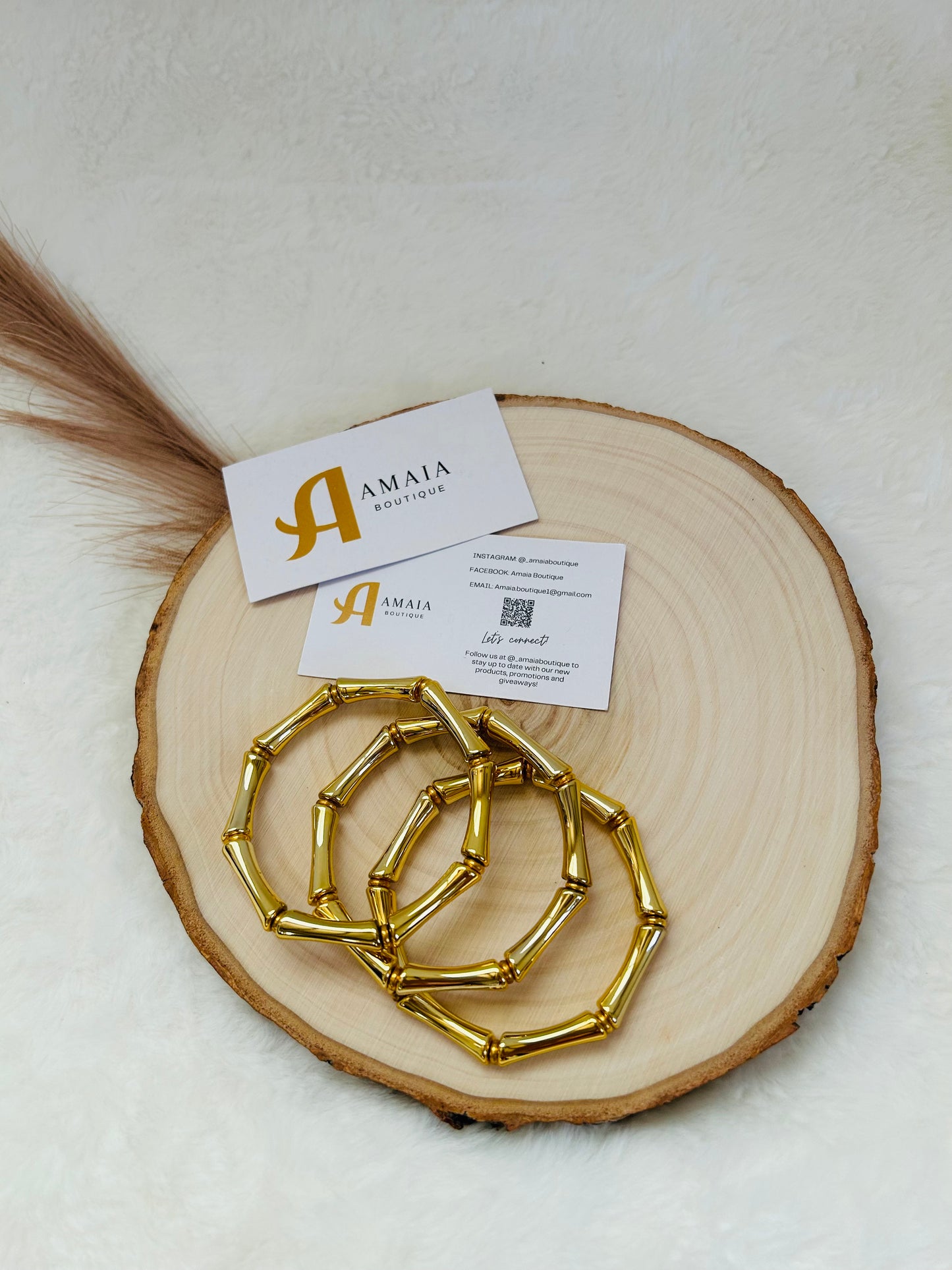 Bamboo gold bracelets